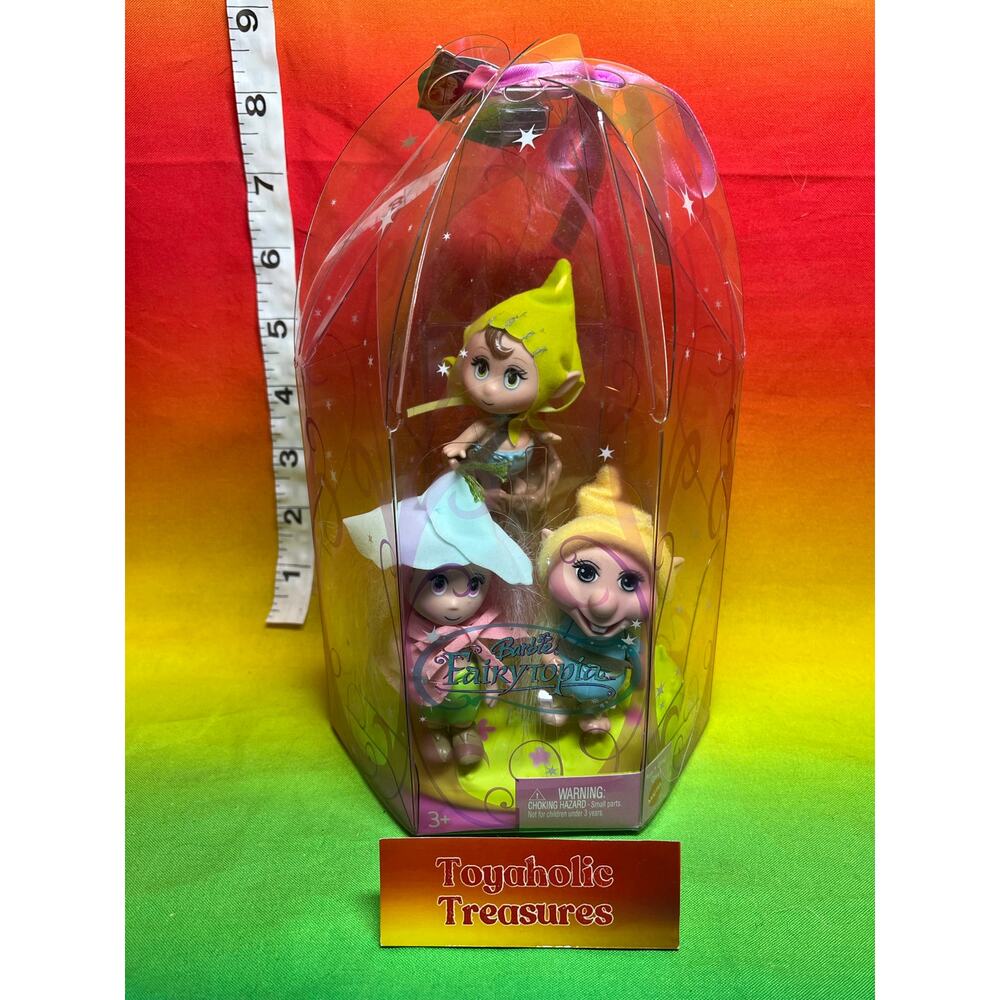 Barbie Fairytopia Peeble, Patter, & Phred Elf Pixie Dolls